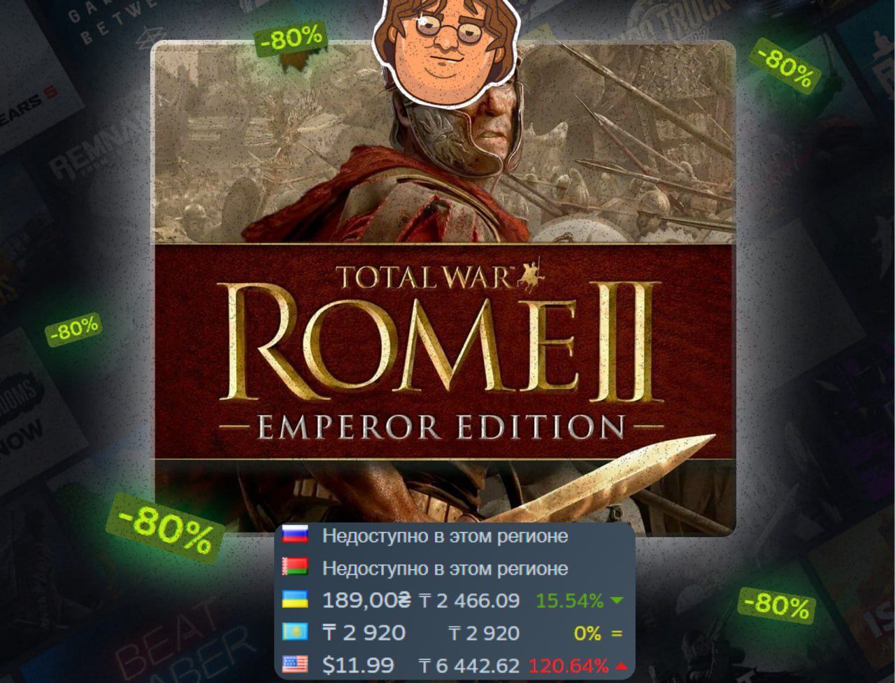Total War: Rome II - Emperor Edition со скидкой 80% в Steam
