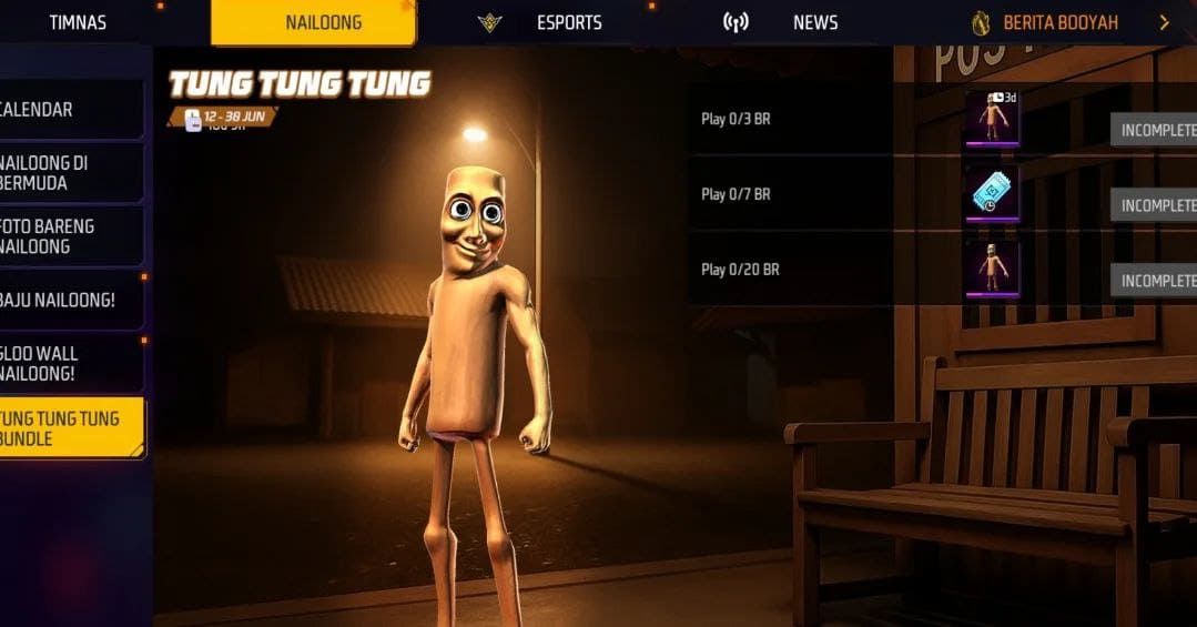 Free Fire: в Индонезии раздают “Тун Тун Тун Сахура” за 20 матчей!