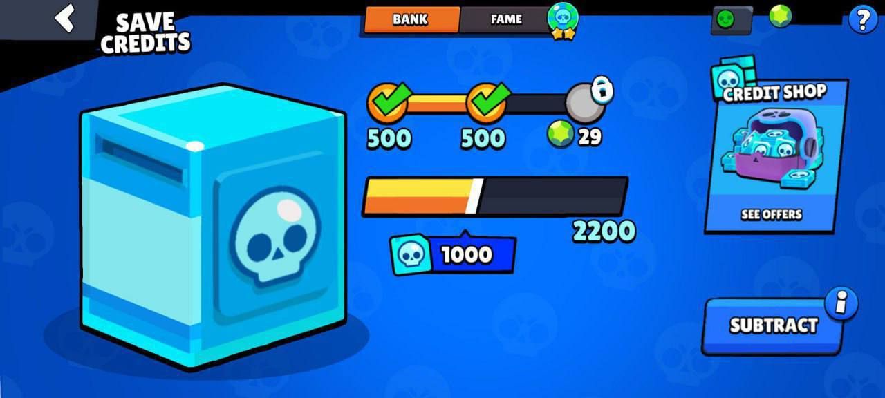 Кредитная копилка в Brawl Stars: копи лишние кредиты и обменивай их на нового бравлера!