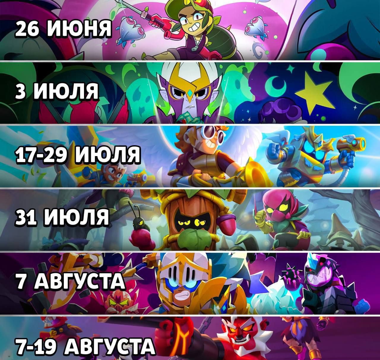 Brawl Stars: Летнее Расписание Событий - Алли, Brawl Pass, Ангелы, Транк и Демоны!