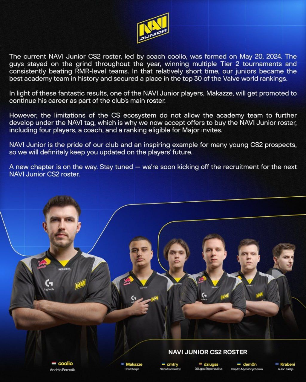 CS2: NAVI Подписали Makazze! Из Академки в Основной Состав!