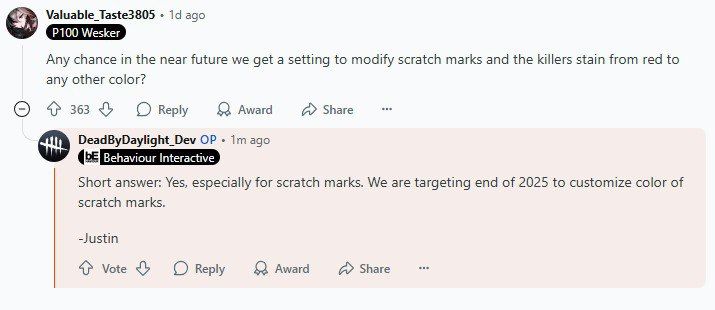 Новые настройки персонализации в Dead by Daylight: изменение цвета следов-трещин