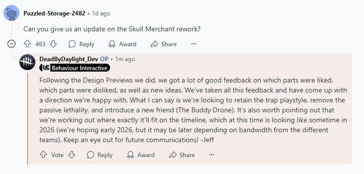 Реворк Торговки Черепами в Dead by Daylight: что известно о планах разработчиков