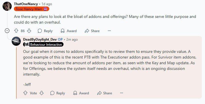 Разработчики Dead by Daylight обсуждают переработку системы Подношений и изменения в улучшениях предметов