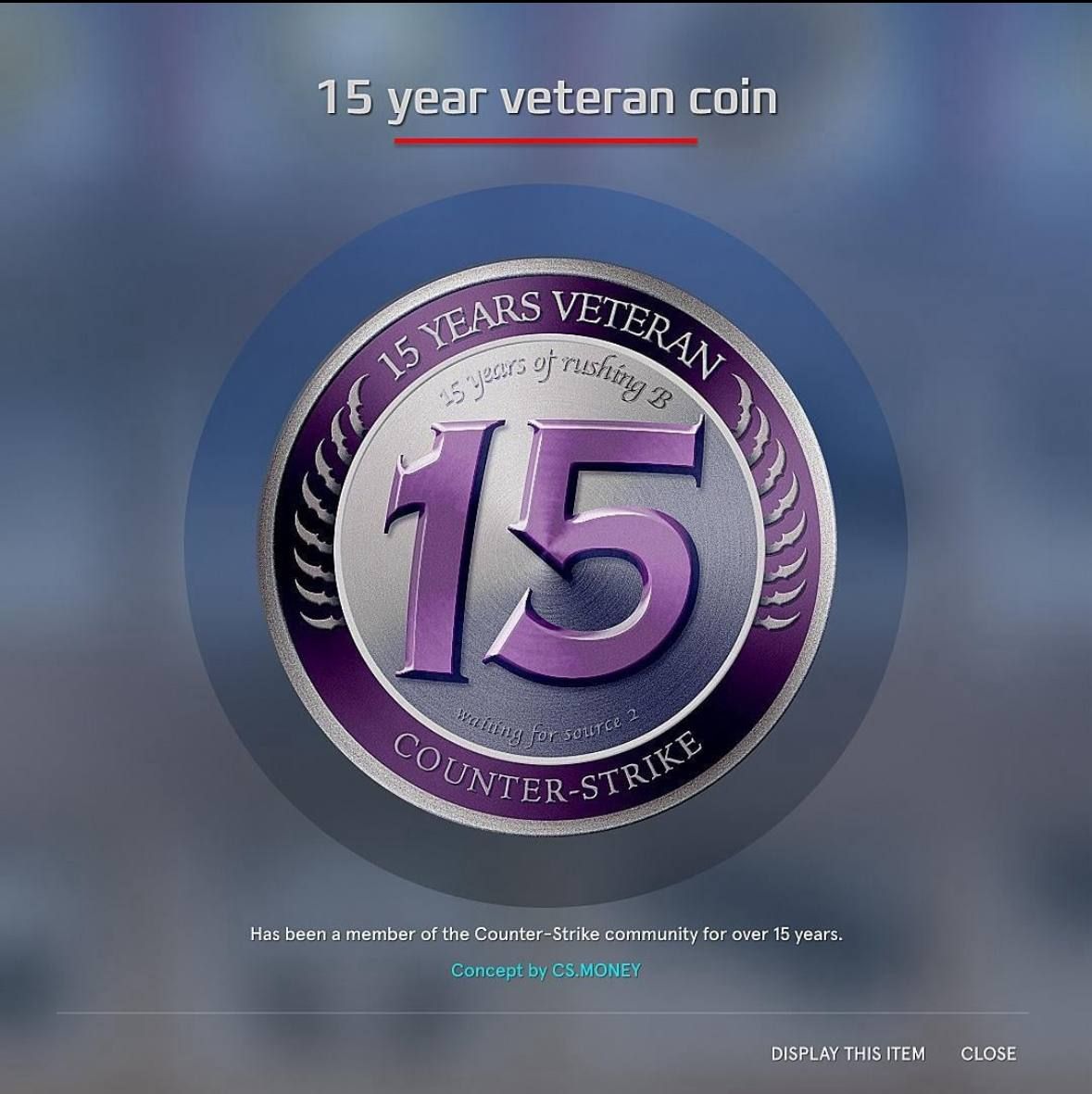 VALVE готовится к введению новой награды за 15 лет службы в Counter-Strike 2