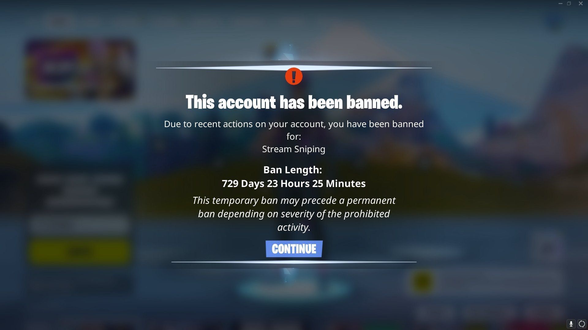 Игрок получил рекордный бан на 729 дней за стримснайпинг в Fortnite