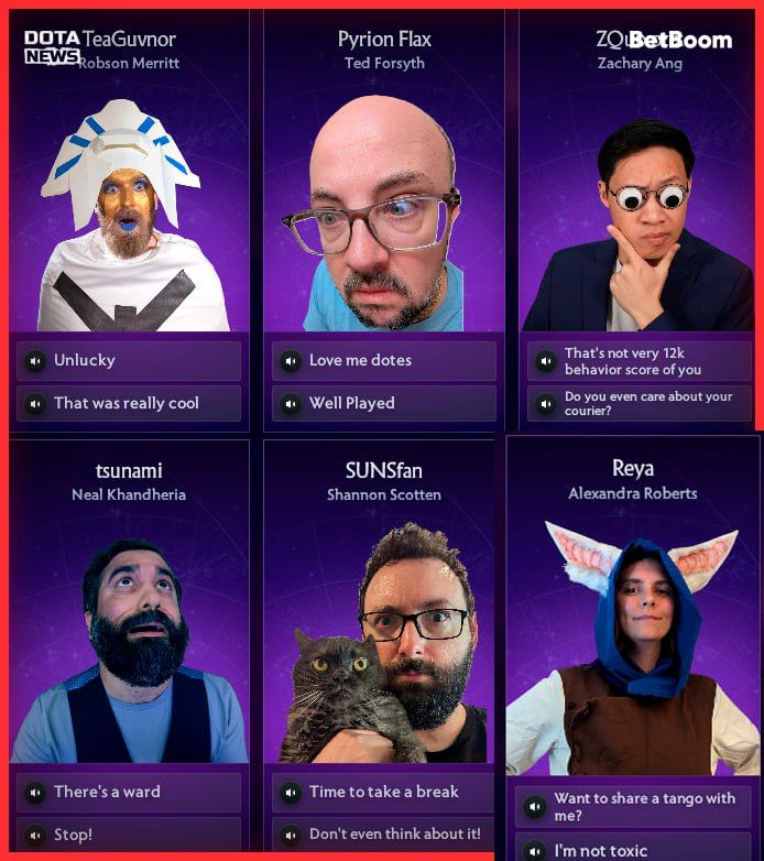 Фотографии англоязычных талантов в мире Dota 2