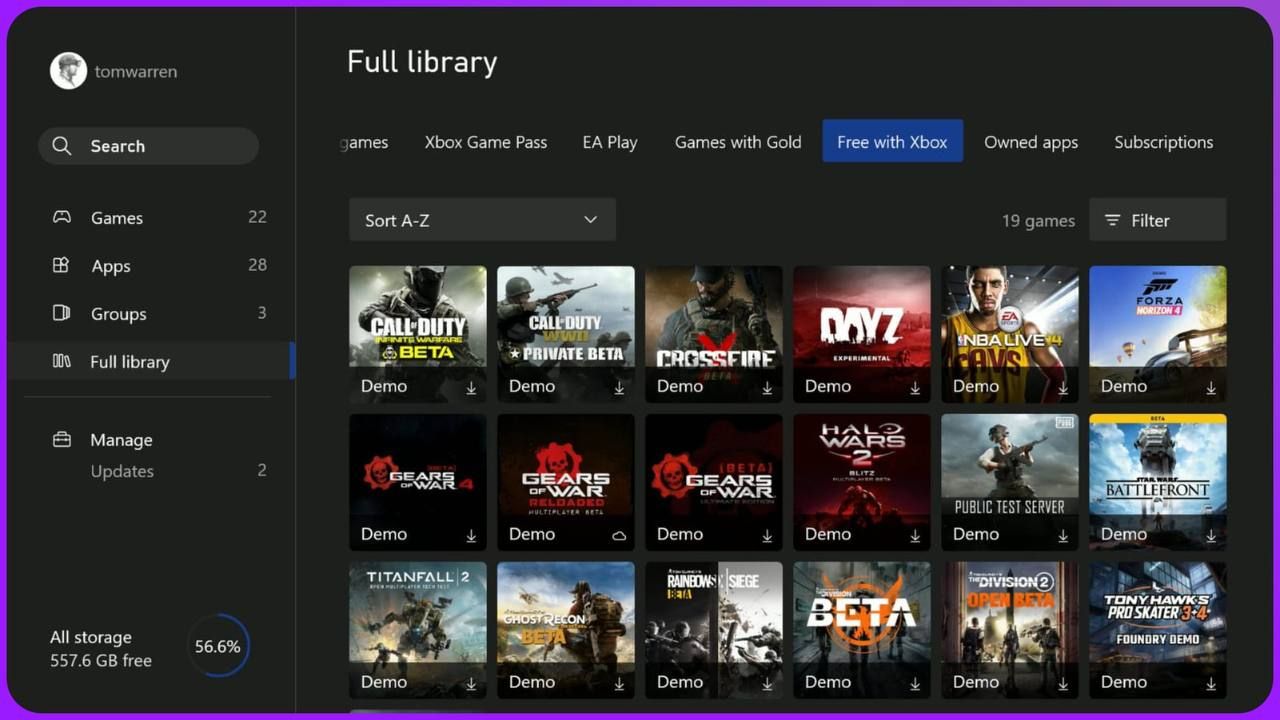 Xbox представляет новый раздел «Бесплатно с Xbox» в «Мои игры и приложения»