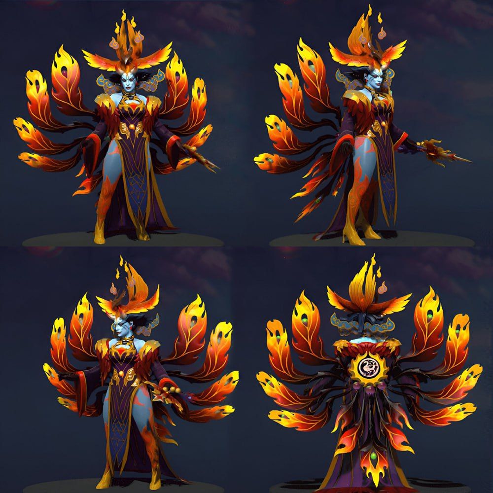 Уникальный арт: дочь Квопы и Феникса в мастерской Dota 2