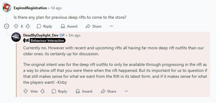 Новости о перекрасах из Глубокого Разрыва в Dead by Daylight