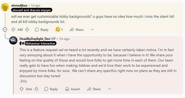 Разработчики Dead by Daylight обсуждают возможность выбора прошлых лобби