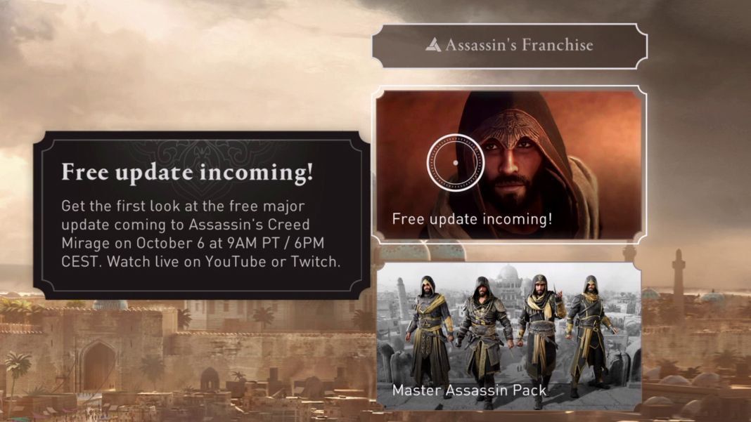 Assassin’s Creed Mirage получит бесплатное DLC: трейлер и детали представят 6 октября