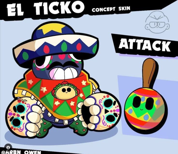 Новый концепт скина для Тика в Brawl Stars: Эль Тико