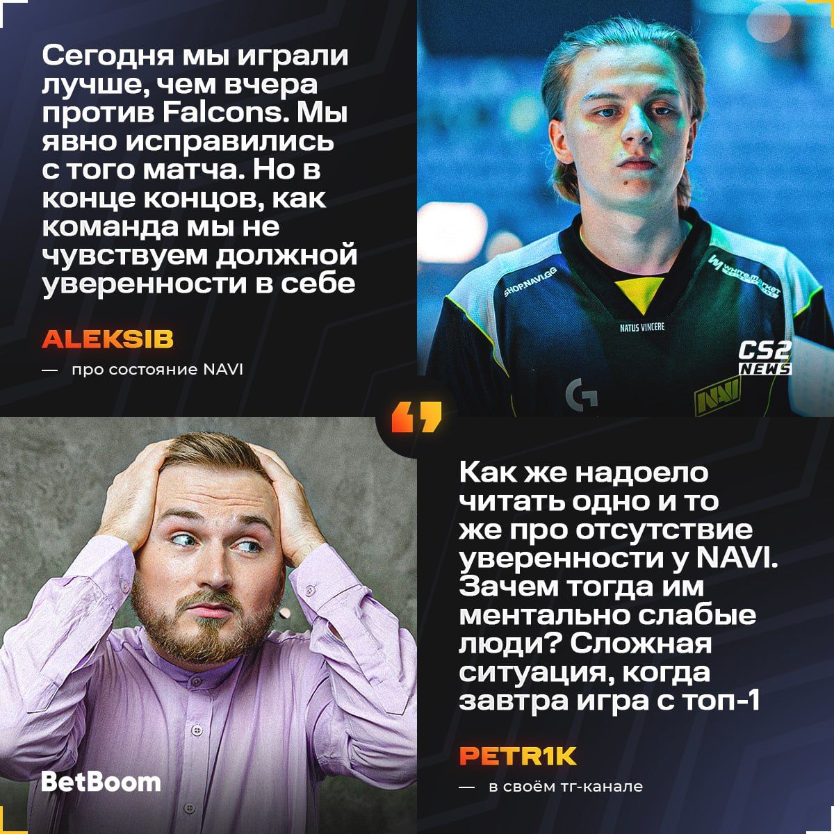 Petr1k прокомментировал ментальные качества игроков NAVI
