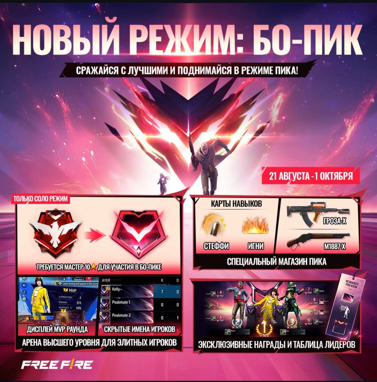 Free Fire представляет новый режим с 21 августа по 1 октября