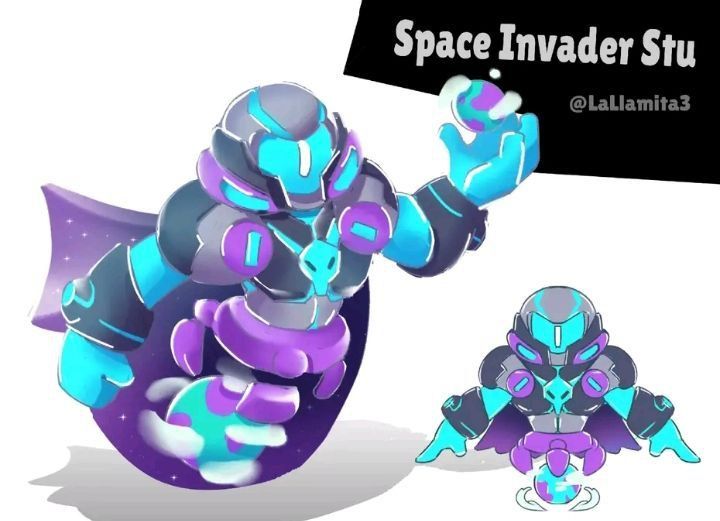Новый концепт скина для Сту в Brawl Stars: Космический захватчик