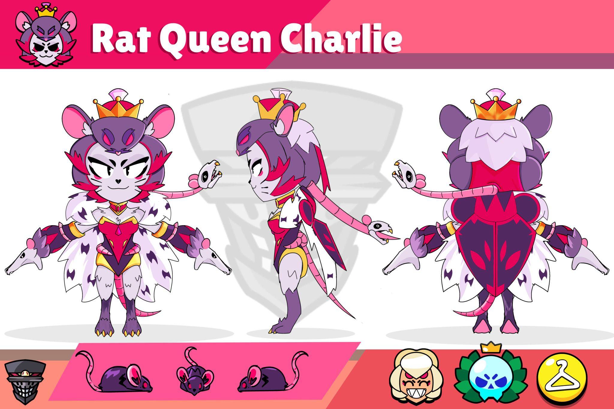 Пользовательский скин «Королева Крыс Чарли» для Brawl Stars поразил сообщество