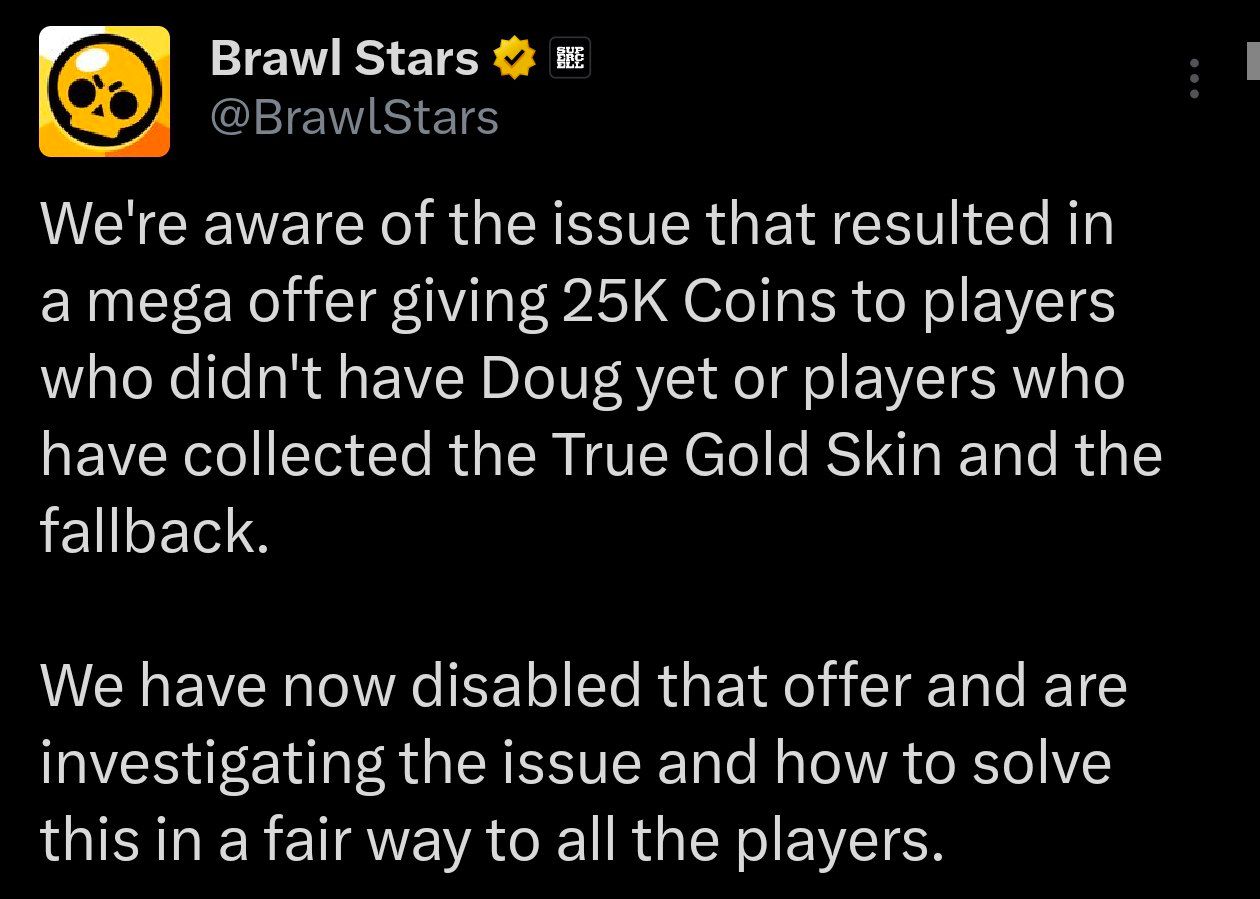 Разработчики Brawl Stars комментируют инцидент с акцией, дававшей 25000 монет
